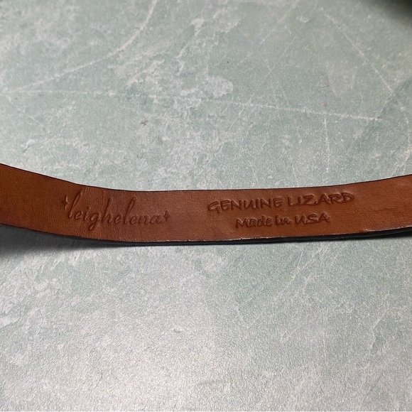 Leighelena single jigsaw bracelet genuine lizard made in the USA brown tones - Picture 8 of 9